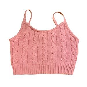 pink knitted tank top 💐